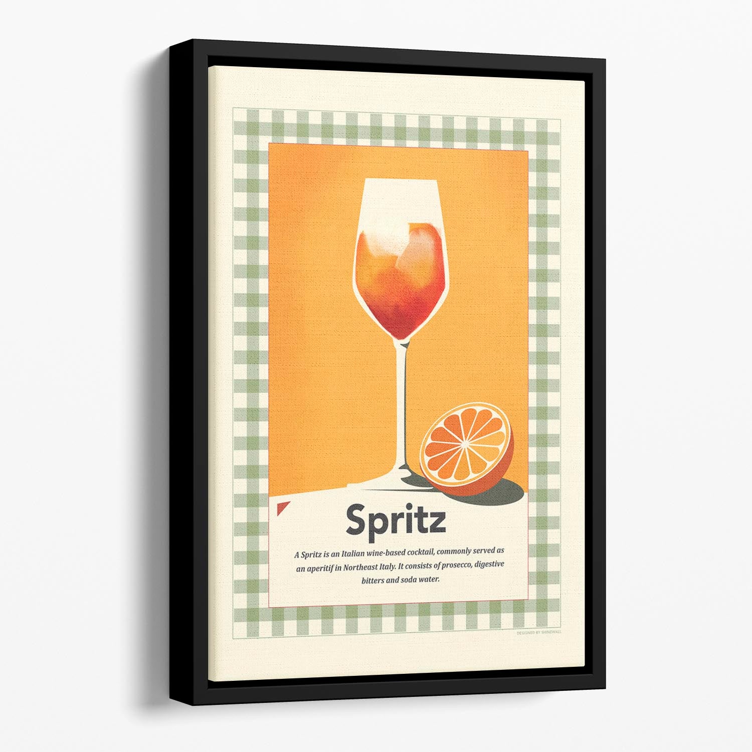 Spritz retro print Floating Framed Canvas - Canvas Art Rocks - 1