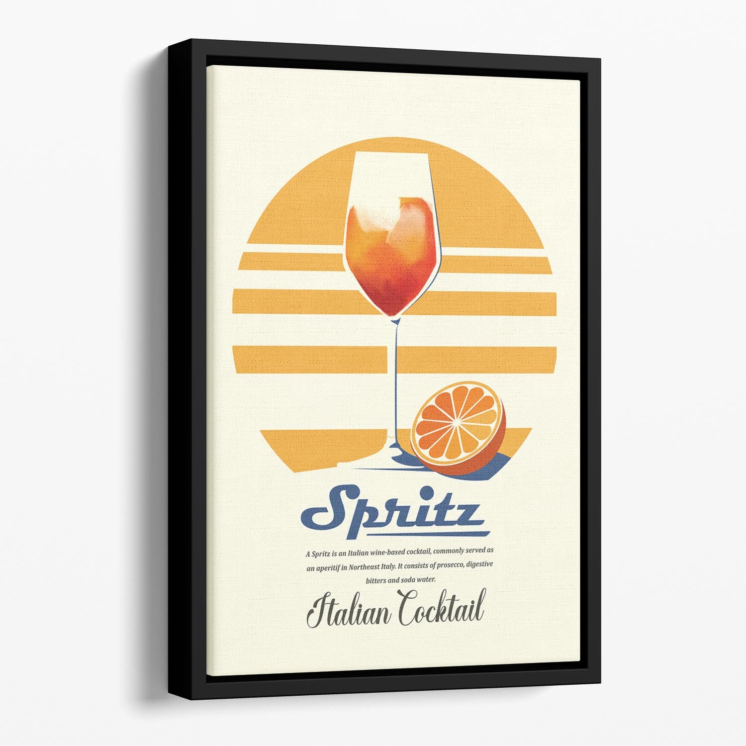 Spritz summer print Floating Framed Canvas - Canvas Art Rocks - 1