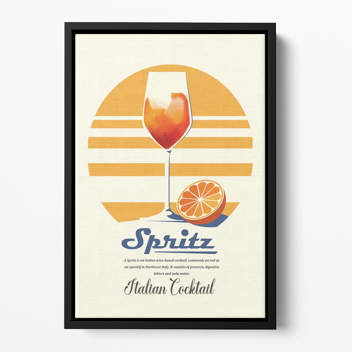 Spritz summer print Floating Framed Canvas - Canvas Art Rocks - 2