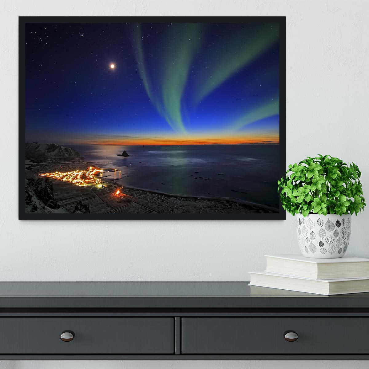 Sunset at Bleik Framed Print - Canvas Art Rocks - 2