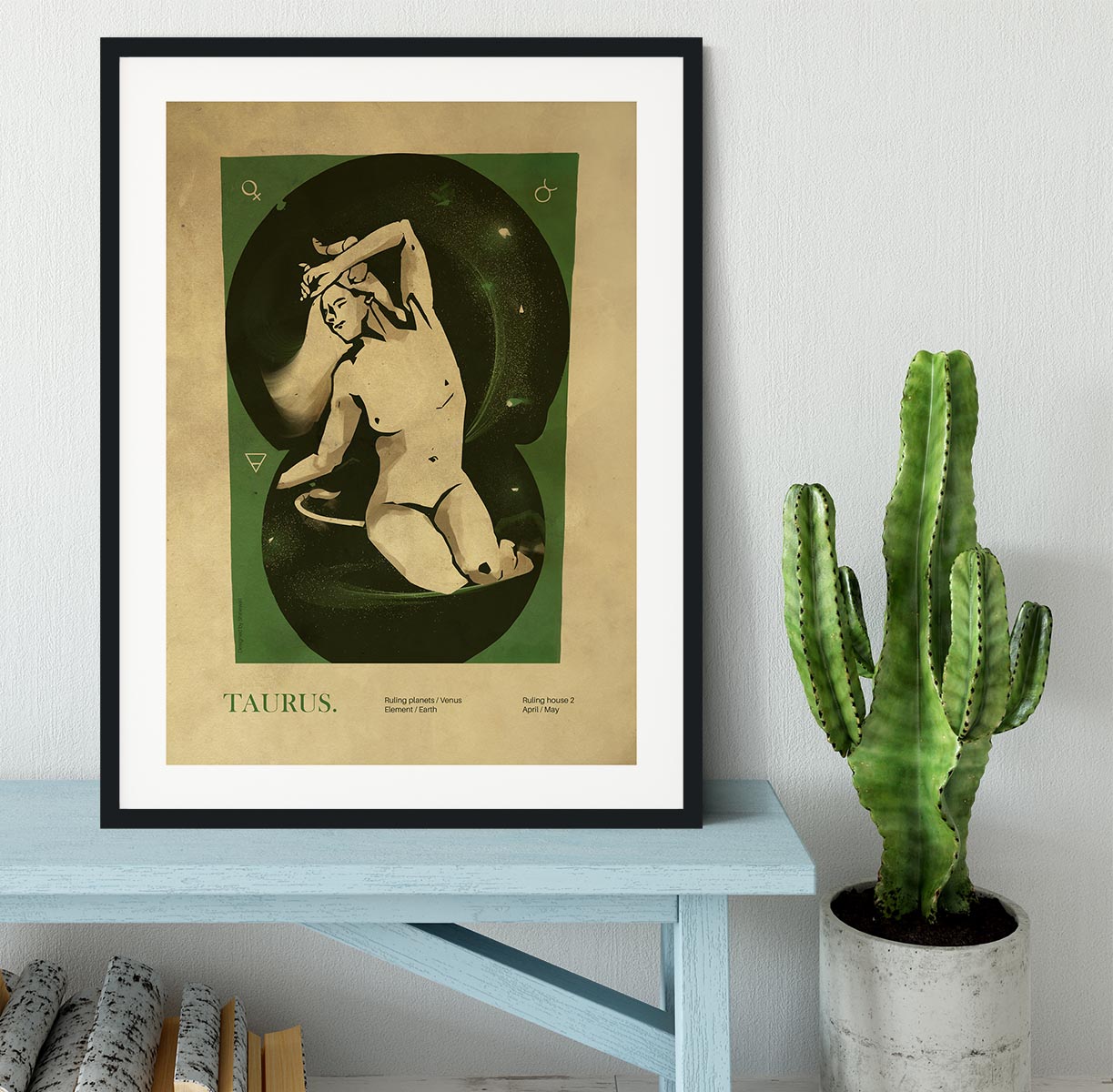 Taurus Celestial Resilience Poster Framed Print - Canvas Art Rocks - 1