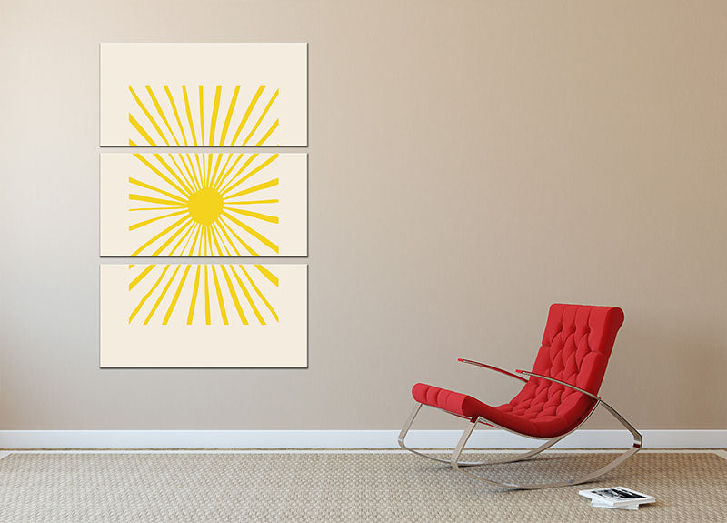 The Sun Split Art 3 Split Panel Canvas Print - 1x - 2