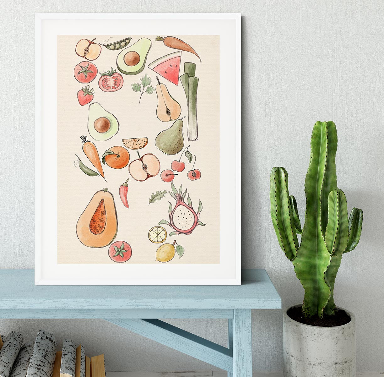 Tropical Vegetable illustration Lock Framed Print - Canvas Art Rocks - 5