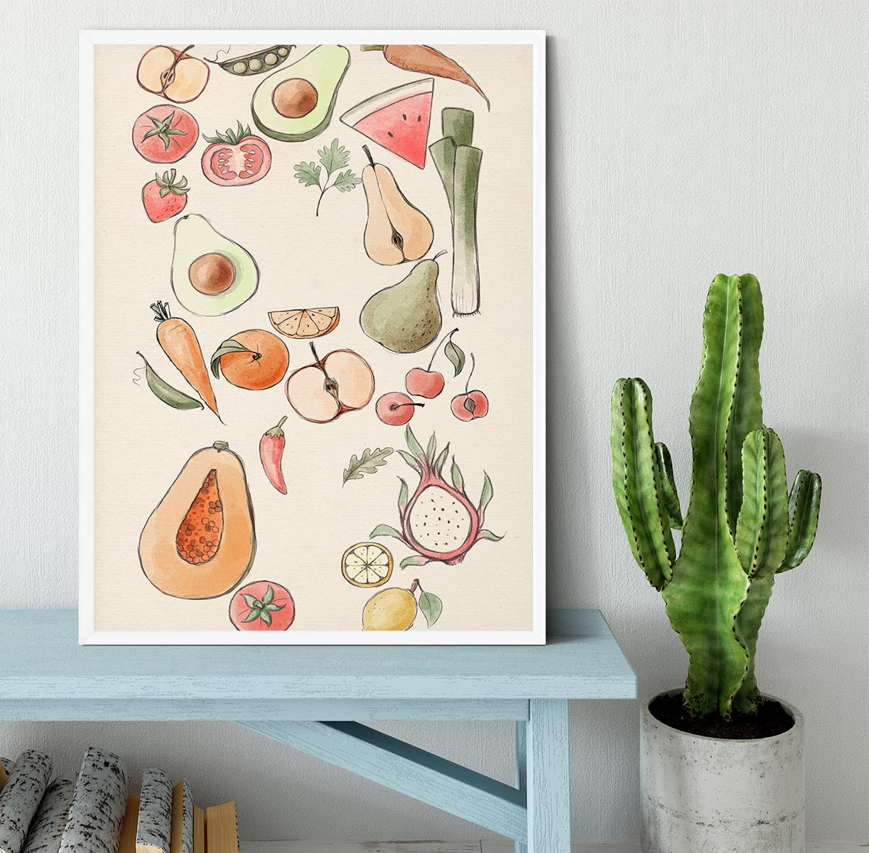 Tropical Vegetable illustration Lock Framed Print - Canvas Art Rocks -6