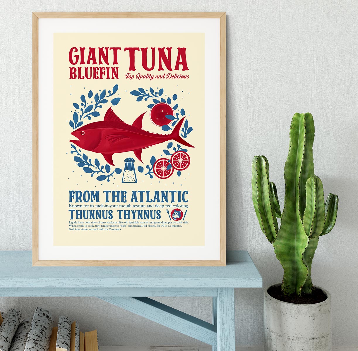 Tuna kitchen print Framed Print - Canvas Art Rocks - 3