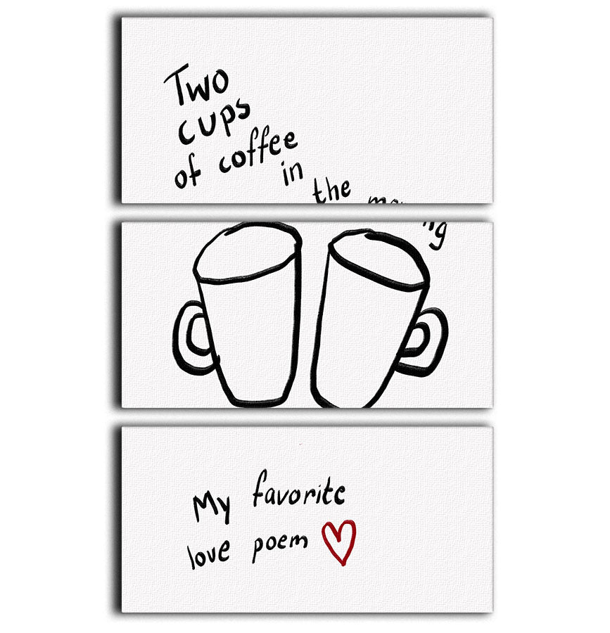 Two Cups 3 Split Panel Canvas Print - Canvas Art Rocks - 1