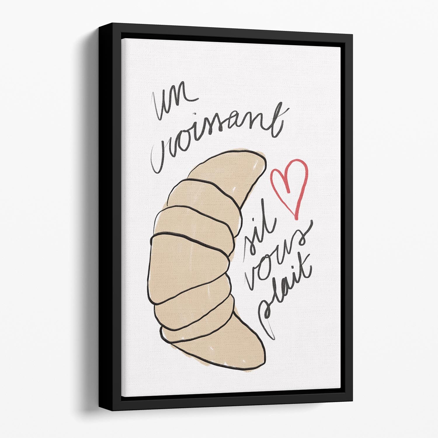 Un Croissant Floating Framed Canvas - Canvas Art Rocks - 1