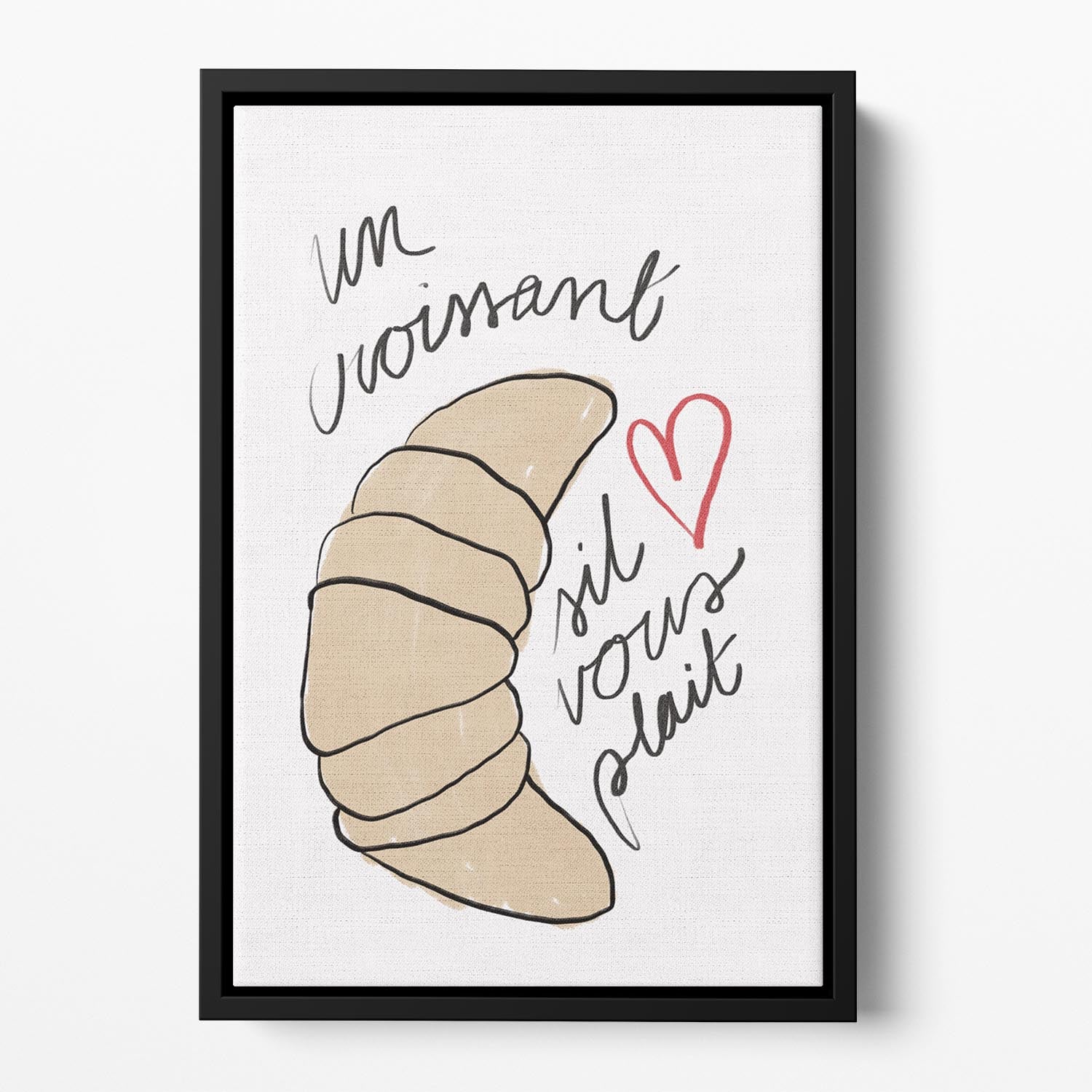 Un Croissant Floating Framed Canvas - Canvas Art Rocks - 2