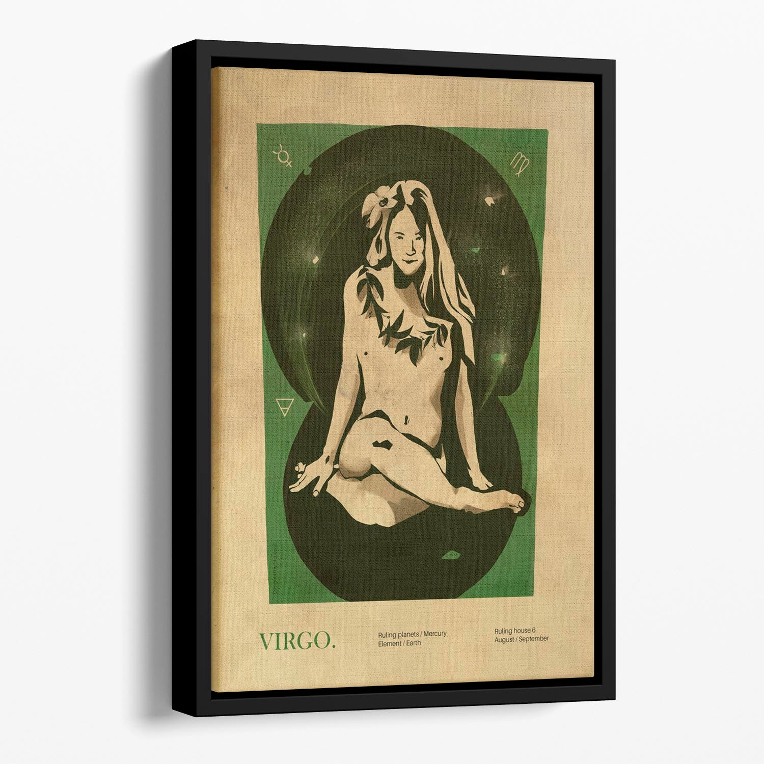 Virgo Celestial Radiance Print Floating Framed Canvas - Canvas Art Rocks - 1