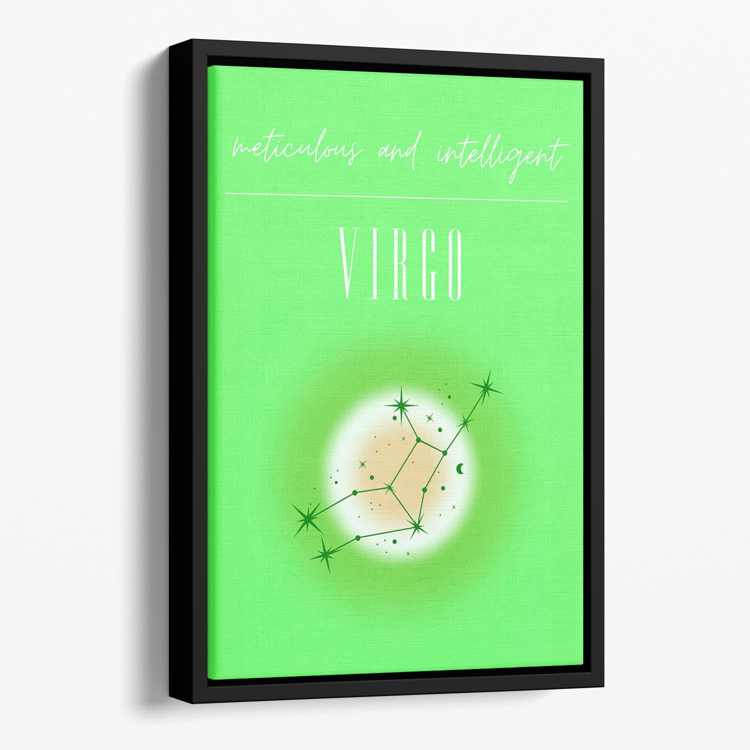 Virgo Zodiac Enlightenment Print Floating Framed Canvas - Canvas Art Rocks - 1