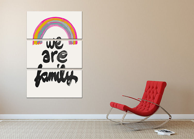 We Are Family 3 Split Panel Canvas Print - 1x - 2