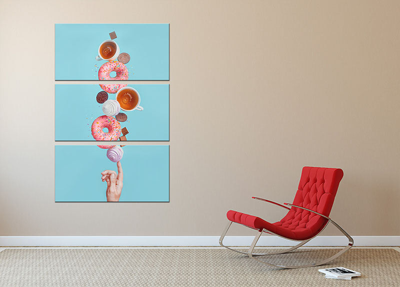 Weekend donuts 3 Split Panel Canvas Print - 1x - 2