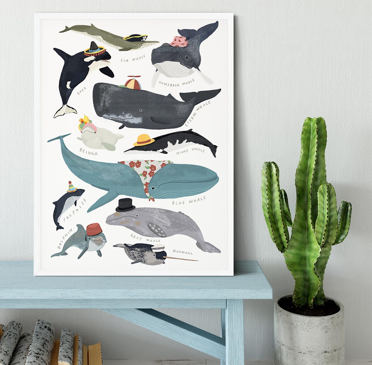 Whales In Hats Framed Print - 1x -6