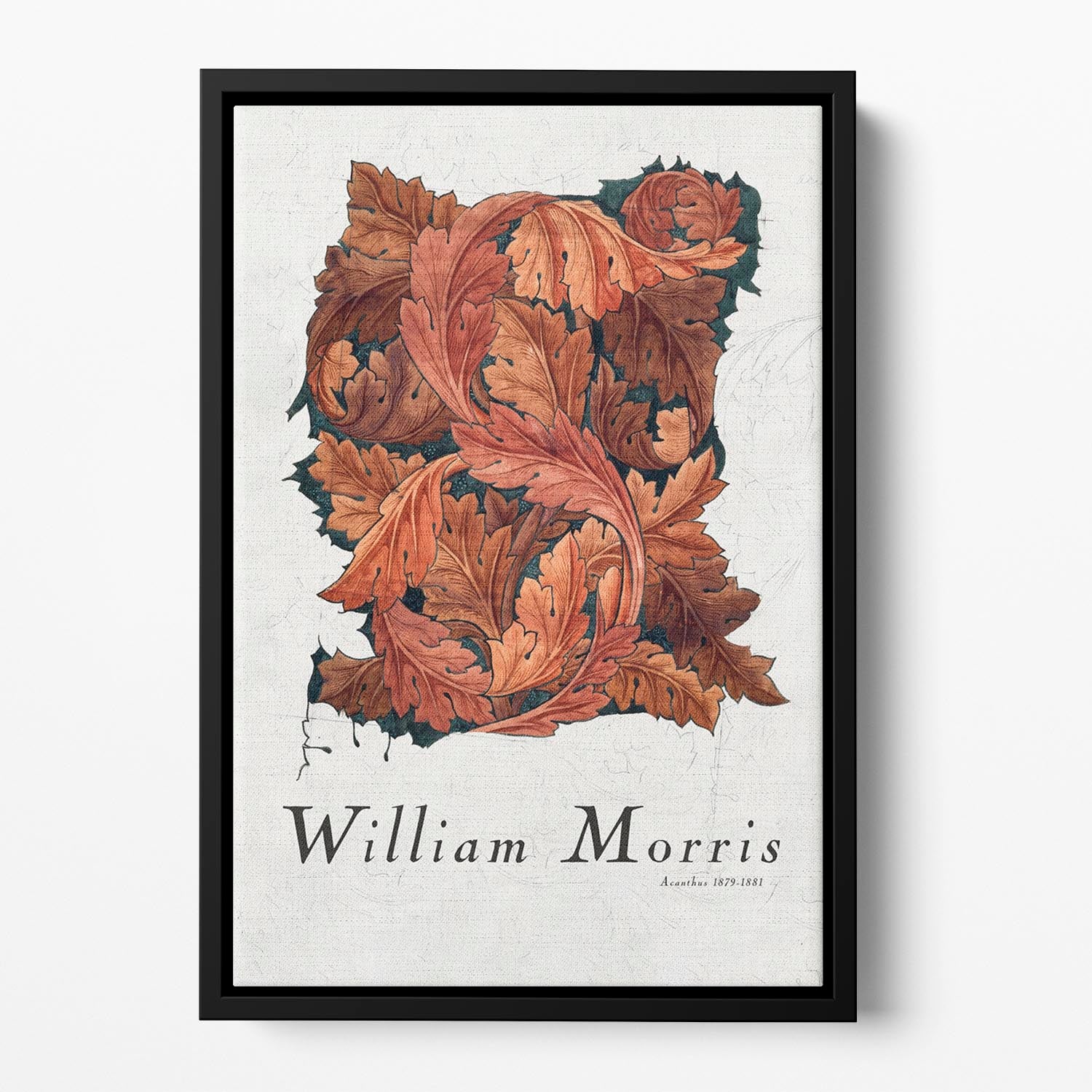 William Morris Acanthus Floating Framed Canvas - Canvas Art Rocks - 2