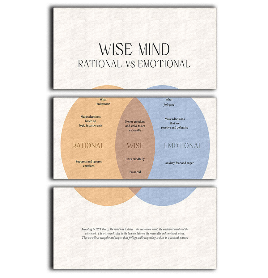 Wise Mind 3 Split Panel Canvas Print - Canvas Art Rocks - 1