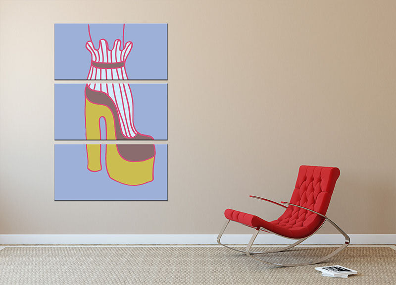 Yellow Heel Blue 3 Split Panel Canvas Print - 1x - 2