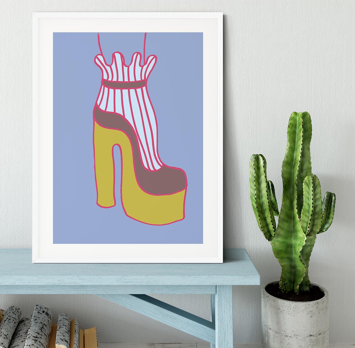 Yellow Heel Blue Framed Print - 1x - 5