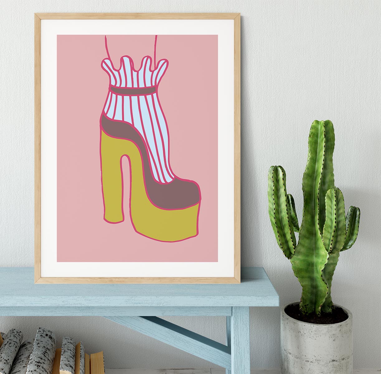 Yellow Heel Red Framed Print - 1x - 3