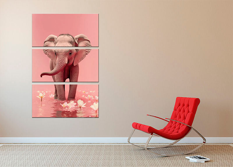 Young Elephant 3 Split Panel Canvas Print - 1x - 2