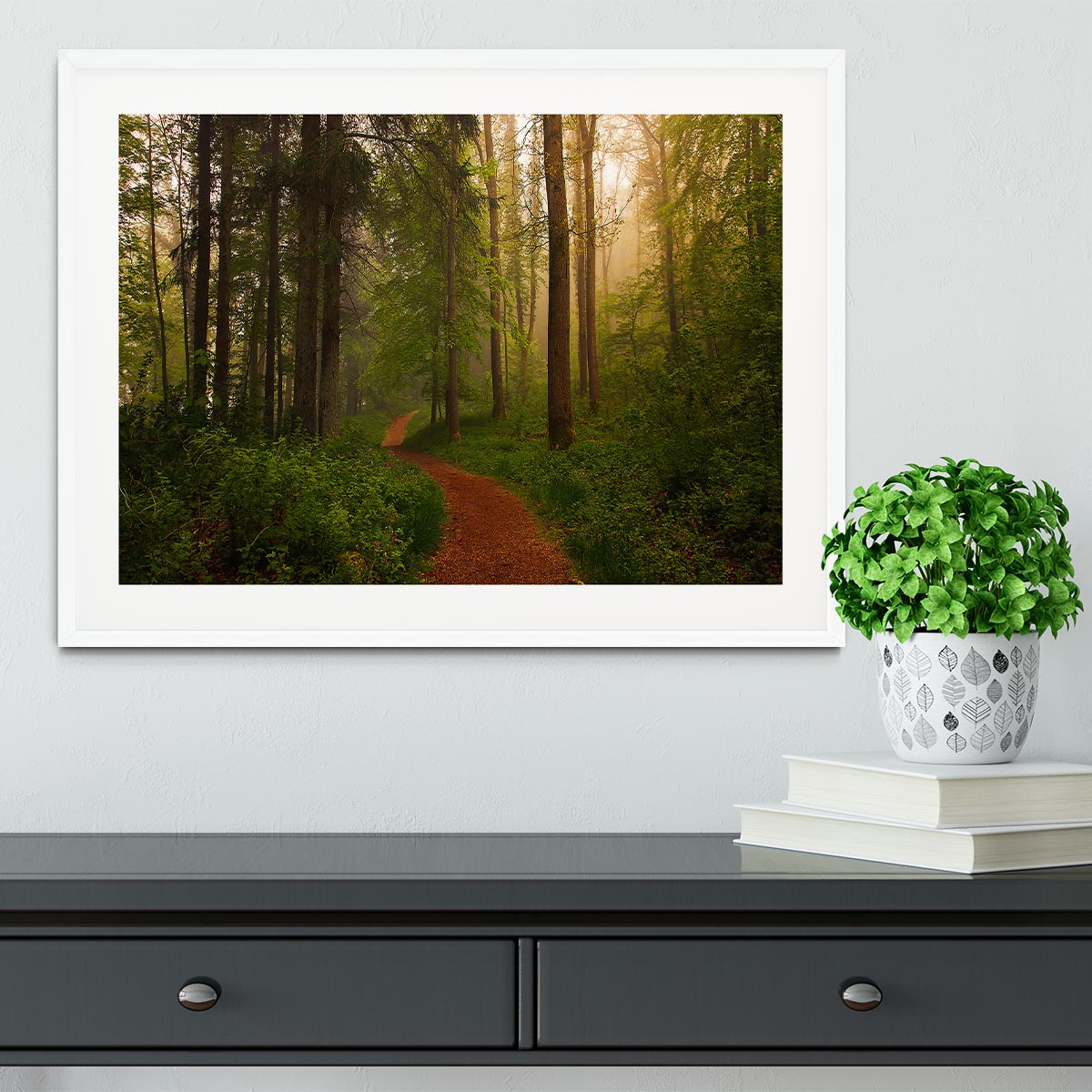 The Red Path Framed Print - Canvas Art Rocks - 5