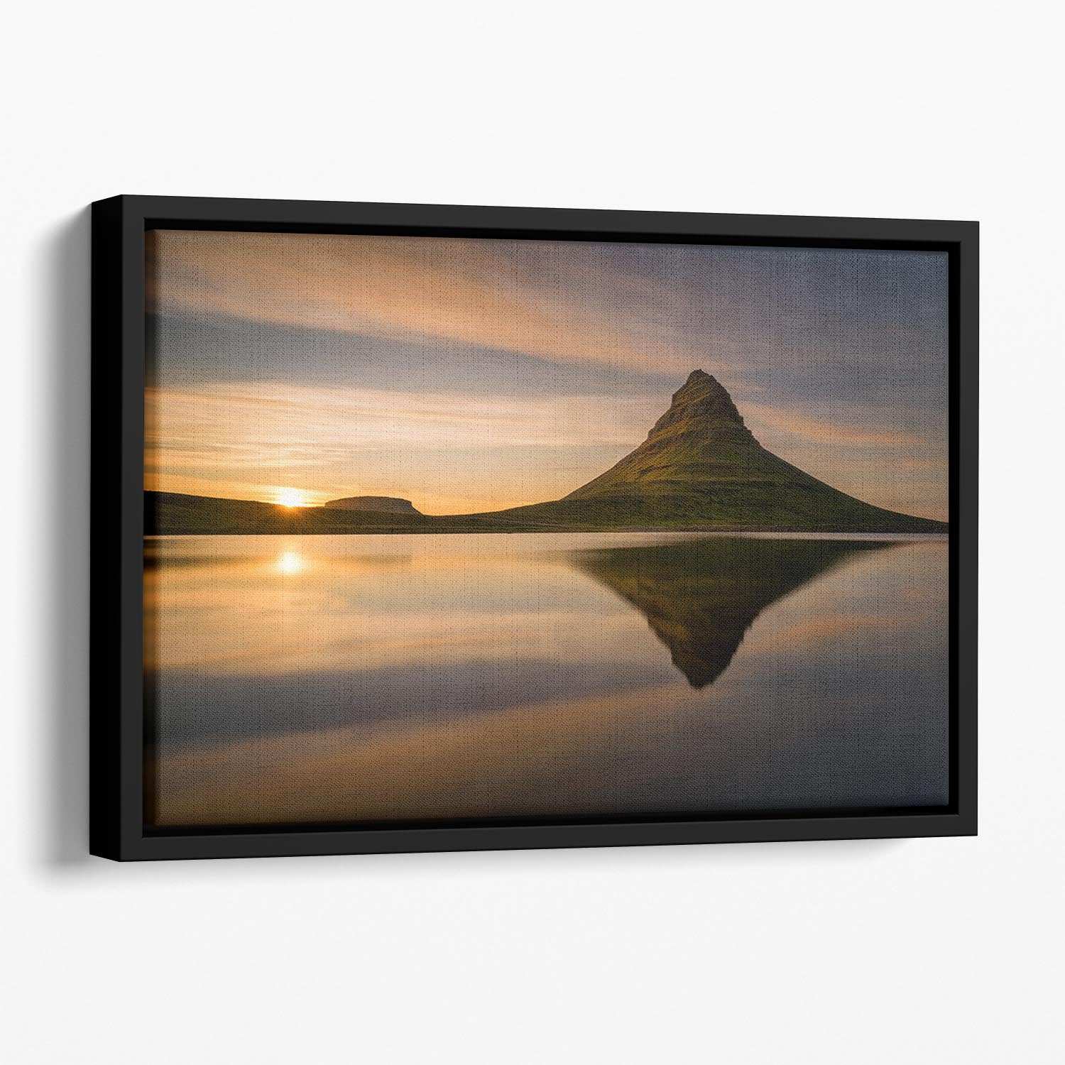 Kirkjufell Floating Framed Canvas - Canvas Art Rocks - 1