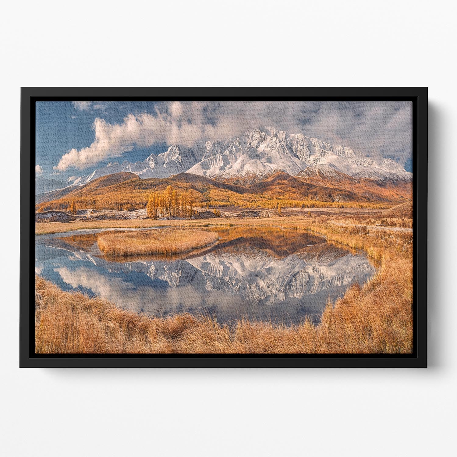 Mirror For Mountains Floating Framed Canvas - Canvas Art Rocks - 2