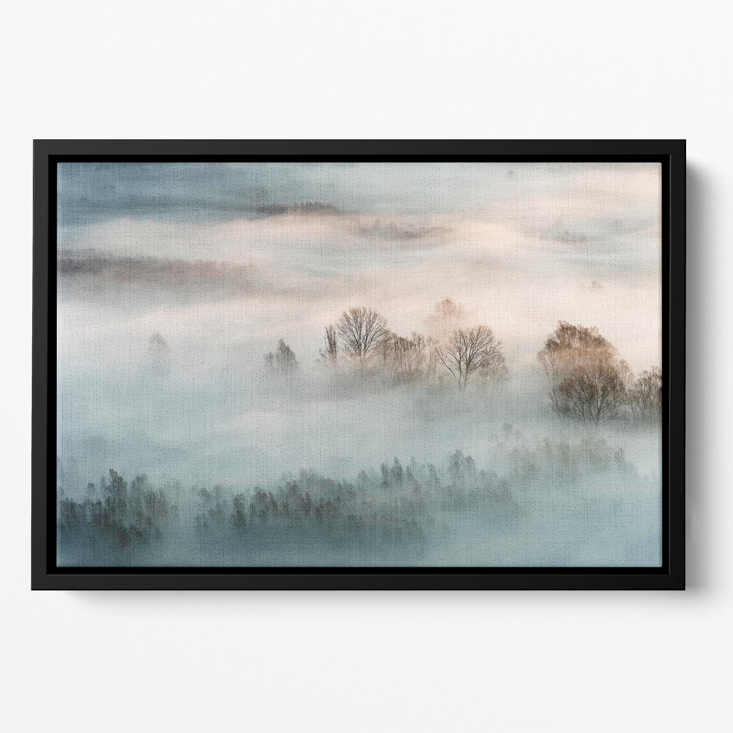 Winter Fog Floating Framed Canvas - Canvas Art Rocks - 2