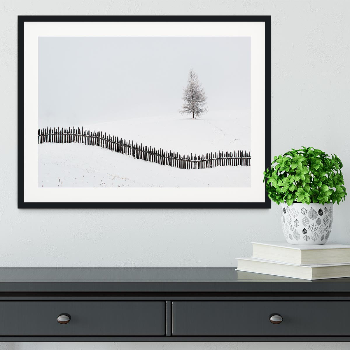 The Larch Behind The Fence Framed Print - Canvas Art Rocks - 1