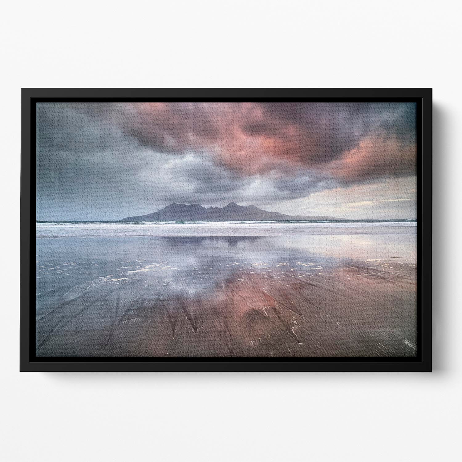 Laig Beach Floating Framed Canvas - Canvas Art Rocks - 2