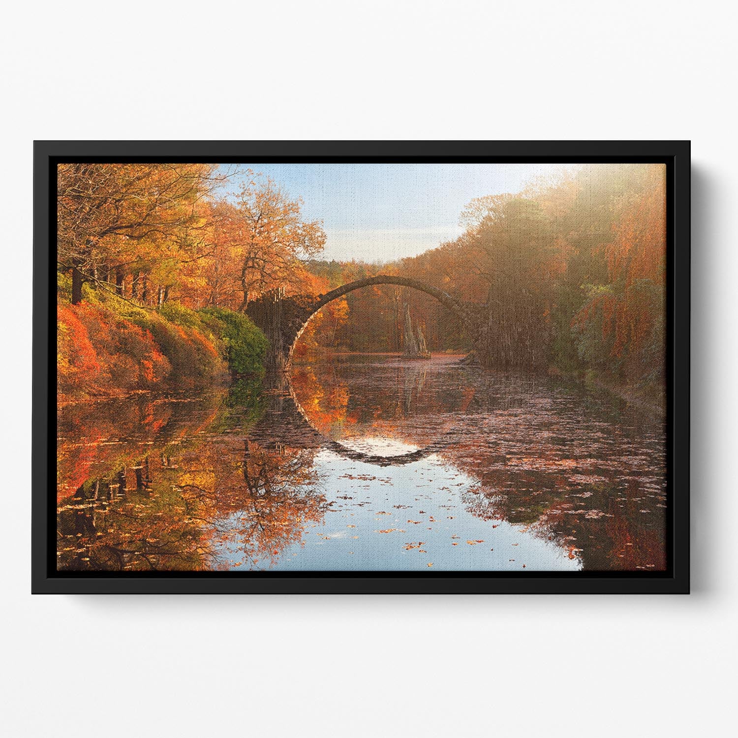 Autumn Lake Floating Framed Canvas - Canvas Art Rocks - 2