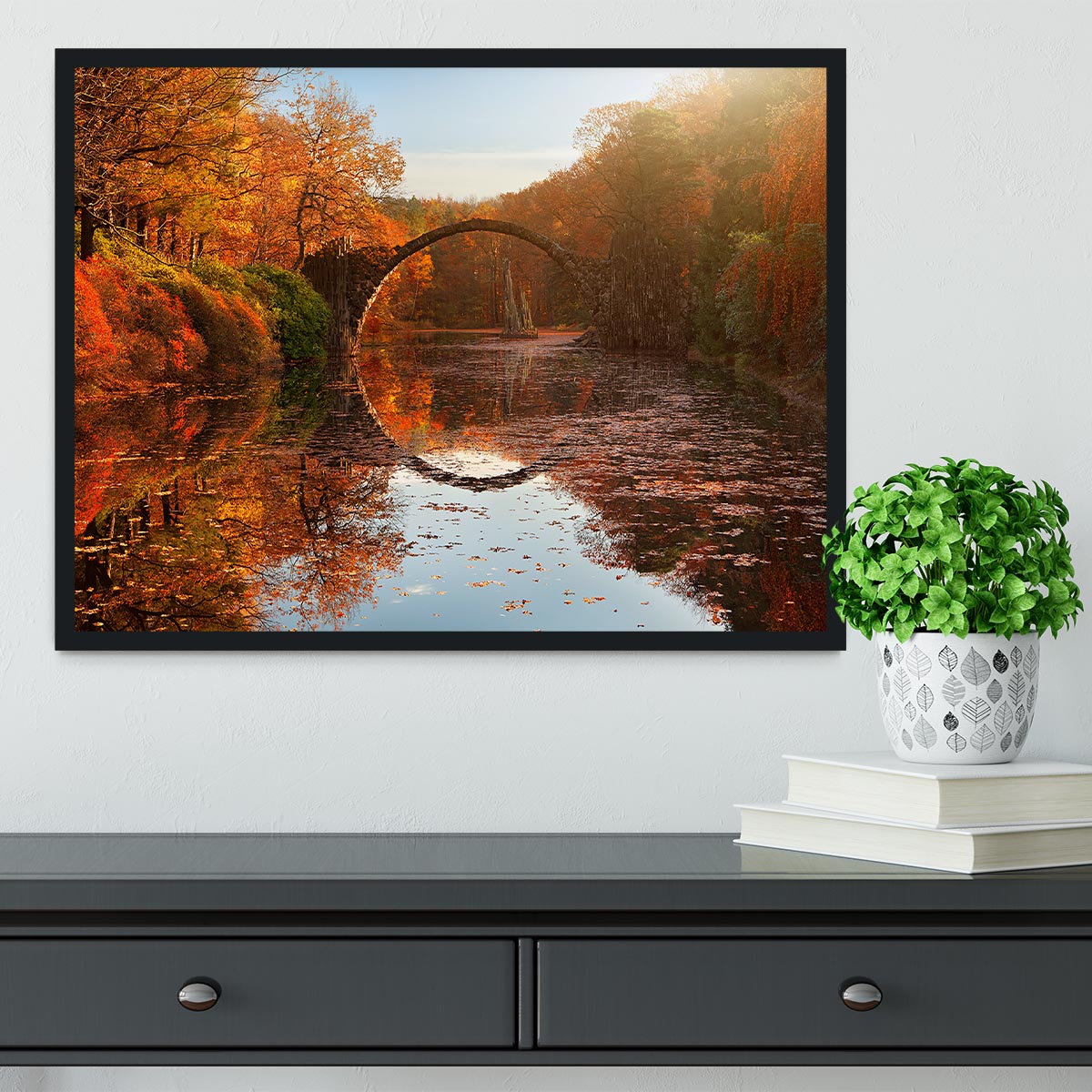 Autumn Lake Framed Print - Canvas Art Rocks - 2