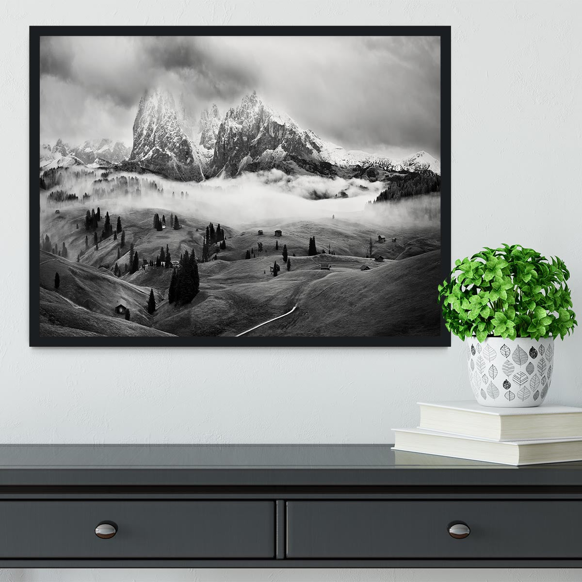 Foggy Dolomites Framed Print - Canvas Art Rocks - 2