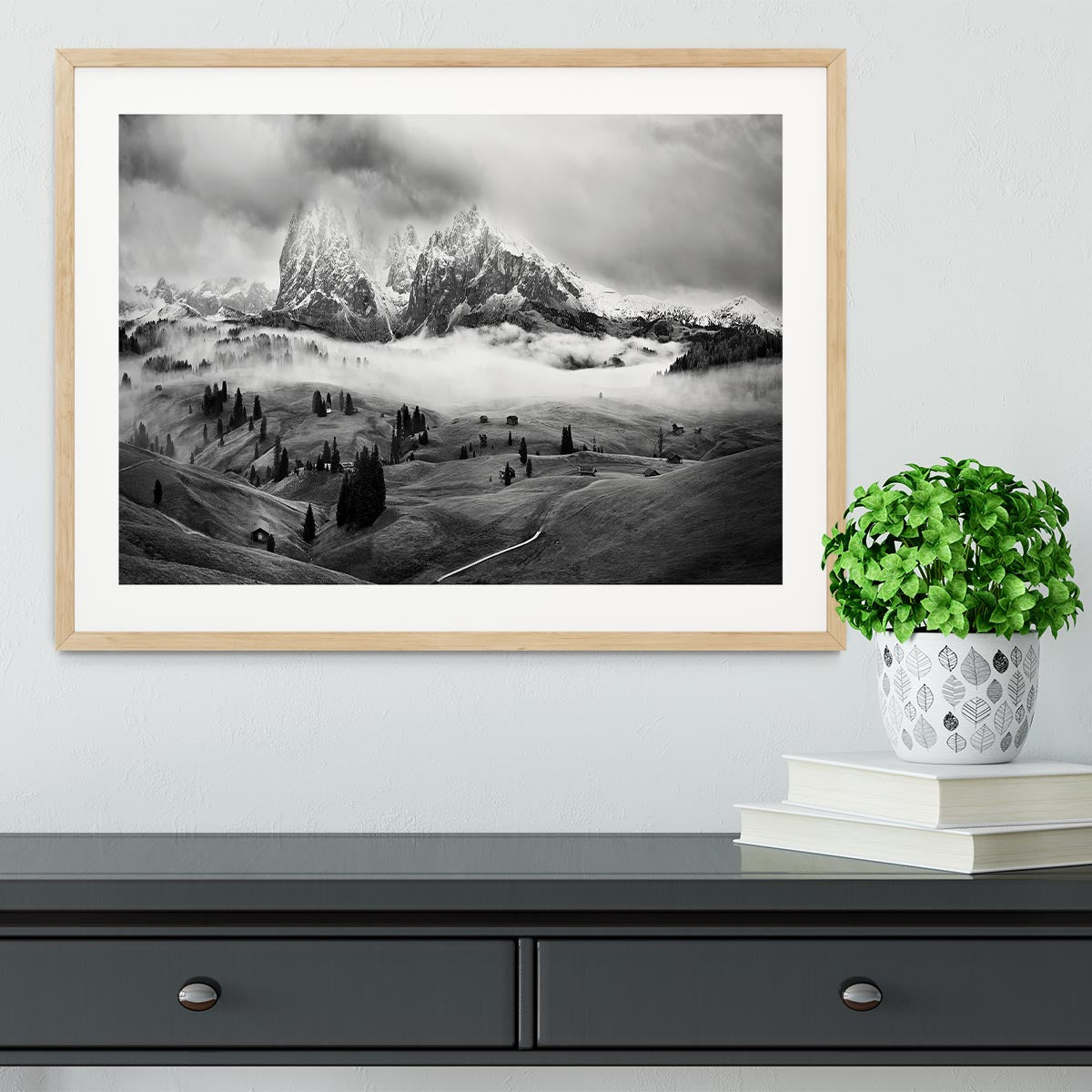 Foggy Dolomites Framed Print - Canvas Art Rocks - 3