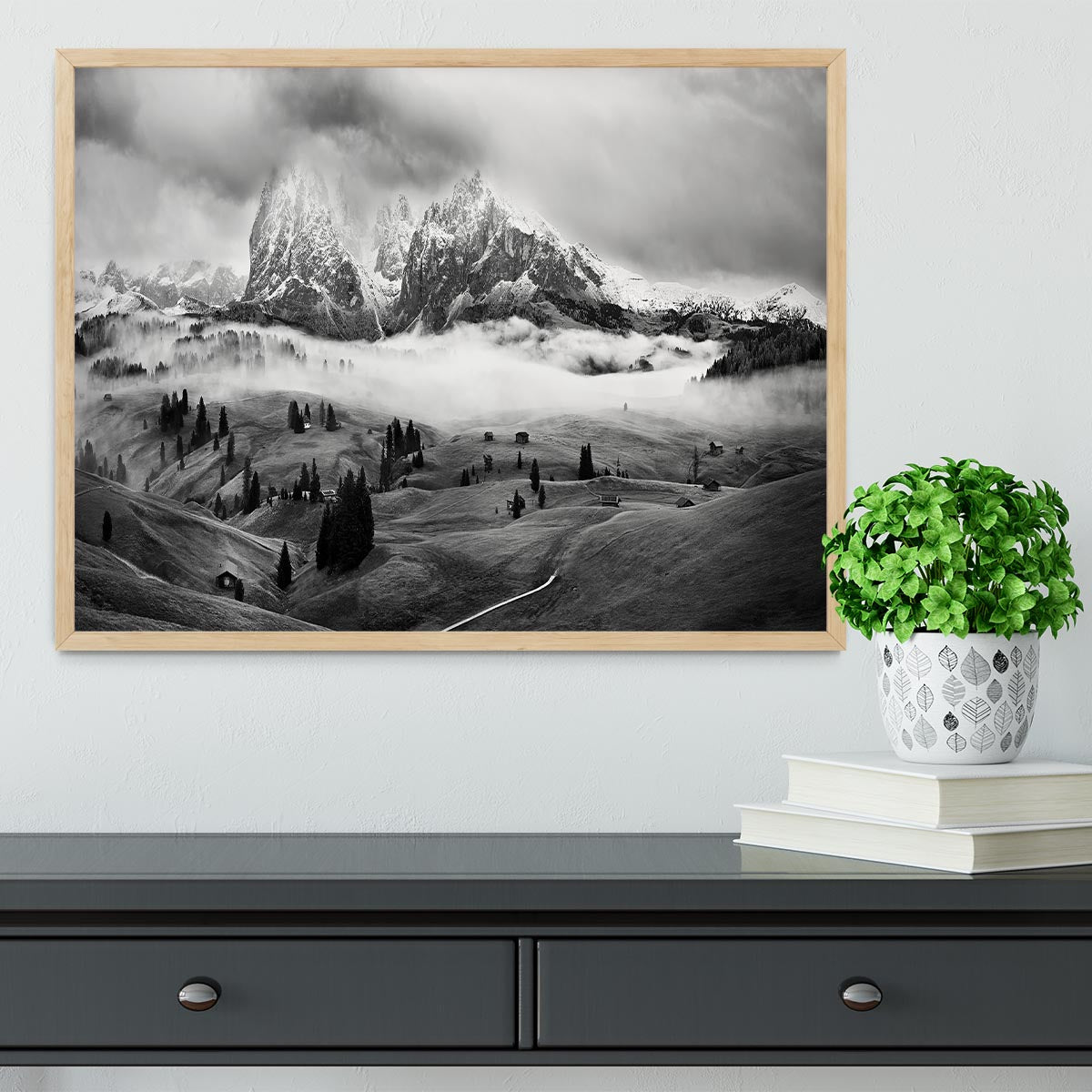 Foggy Dolomites Framed Print - Canvas Art Rocks - 4