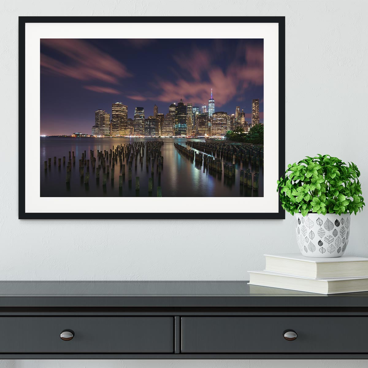 New York City At Night Framed Print - Canvas Art Rocks - 1