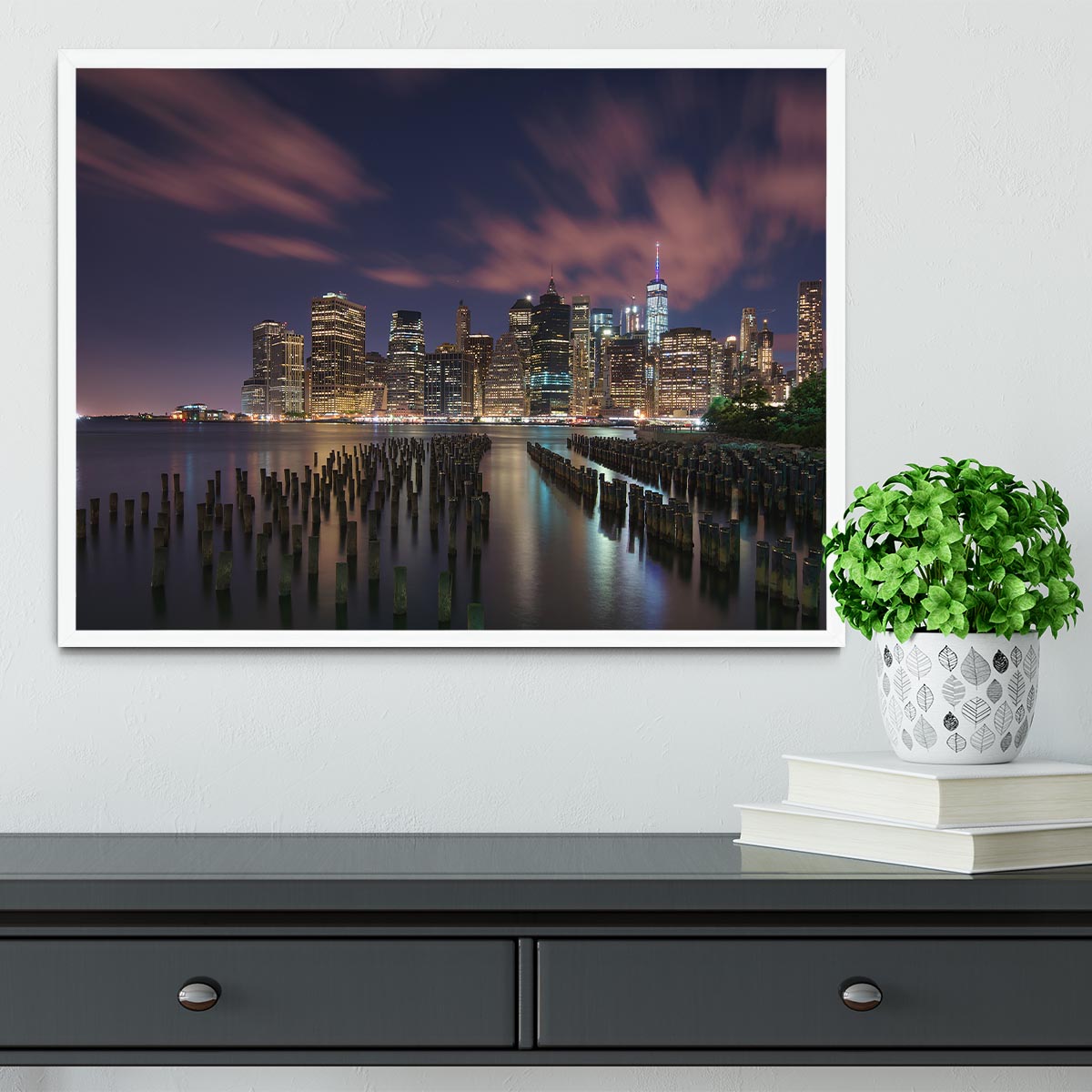 New York City At Night Framed Print - Canvas Art Rocks -6