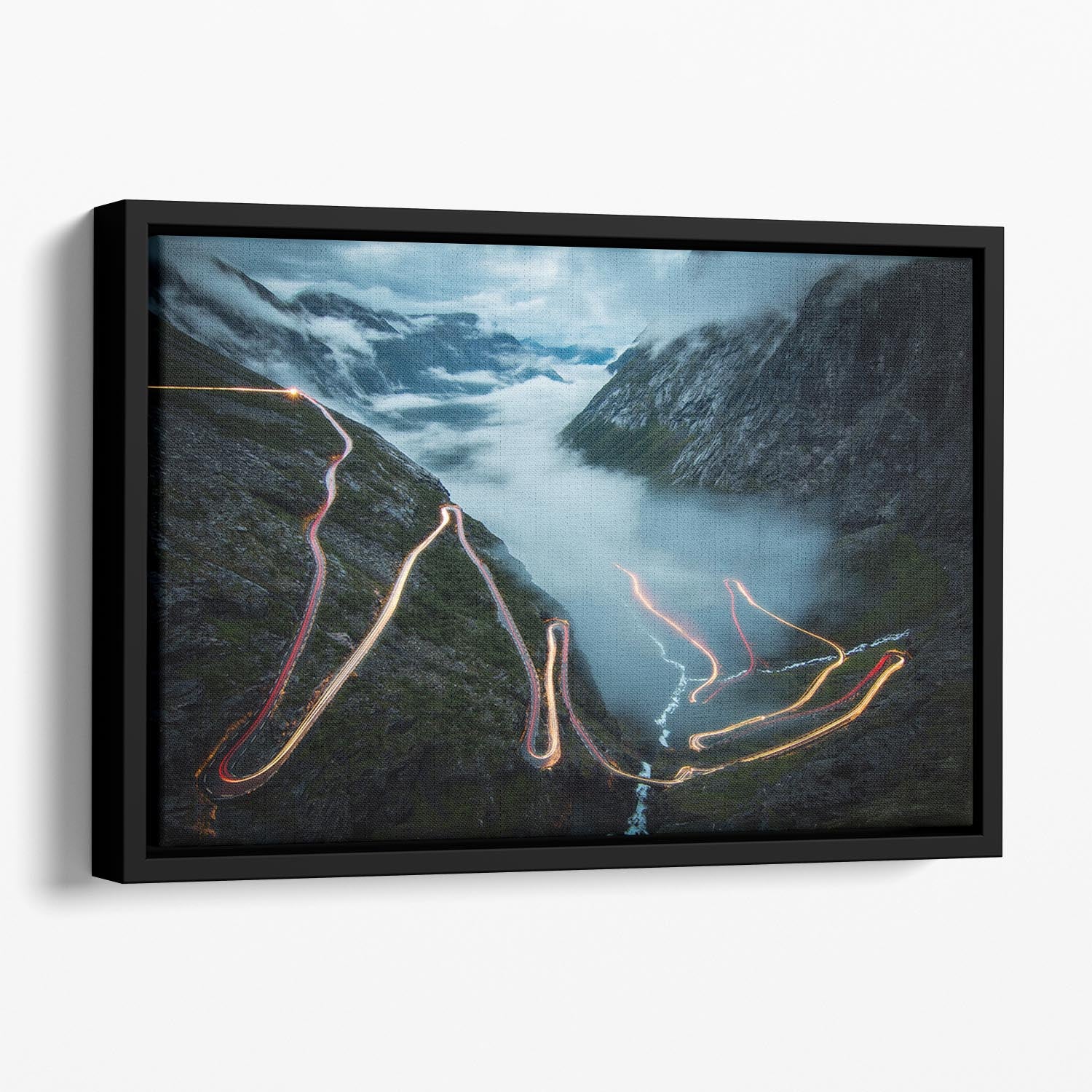 Trollstigen Floating Framed Canvas - Canvas Art Rocks - 1