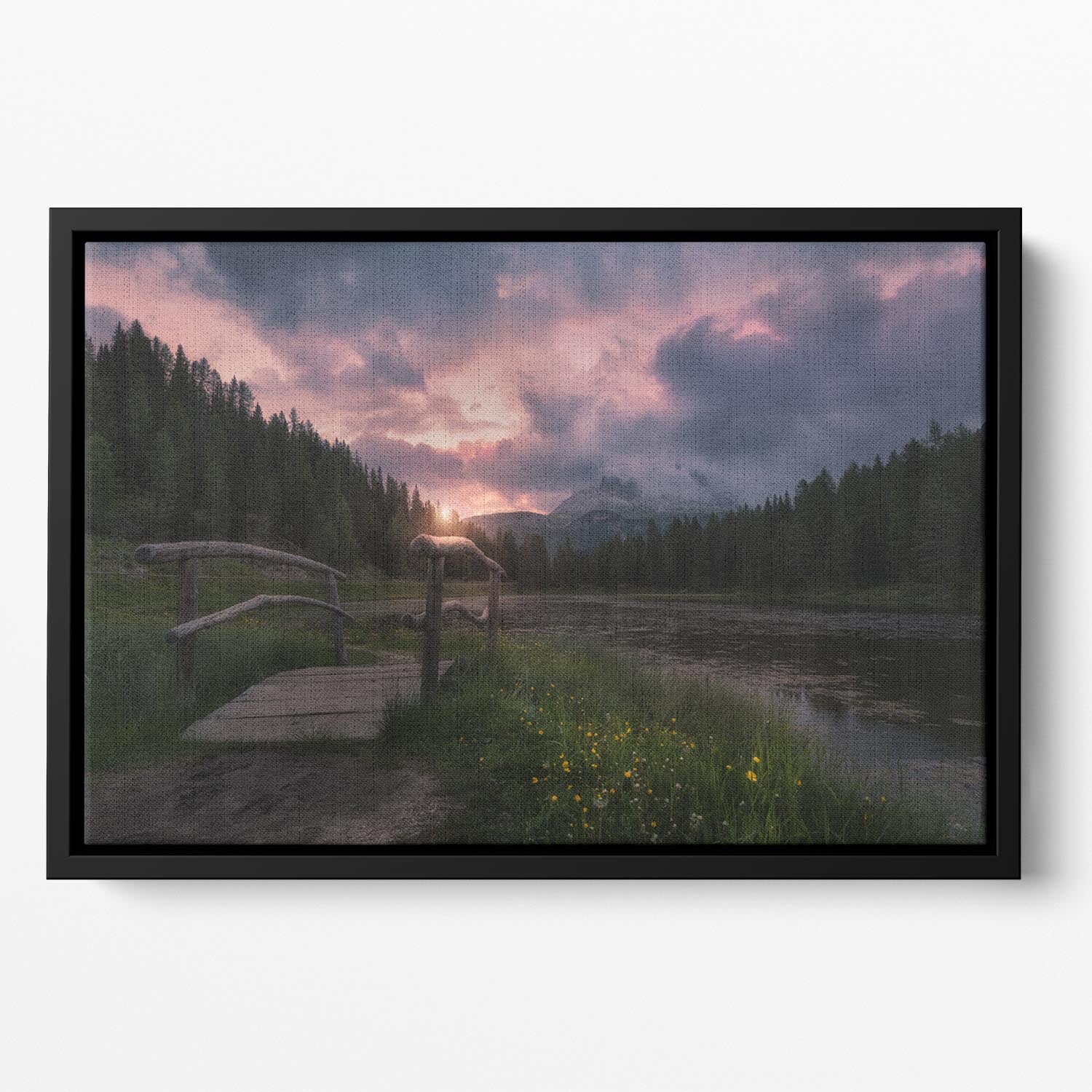 Bridge To The River Floating Framed Canvas - Canvas Art Rocks - 2