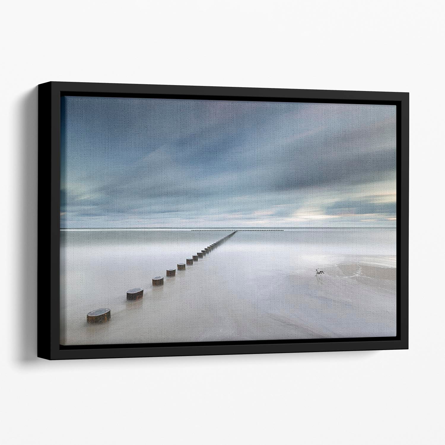 Beach And Sky Floating Framed Canvas - Canvas Art Rocks - 1