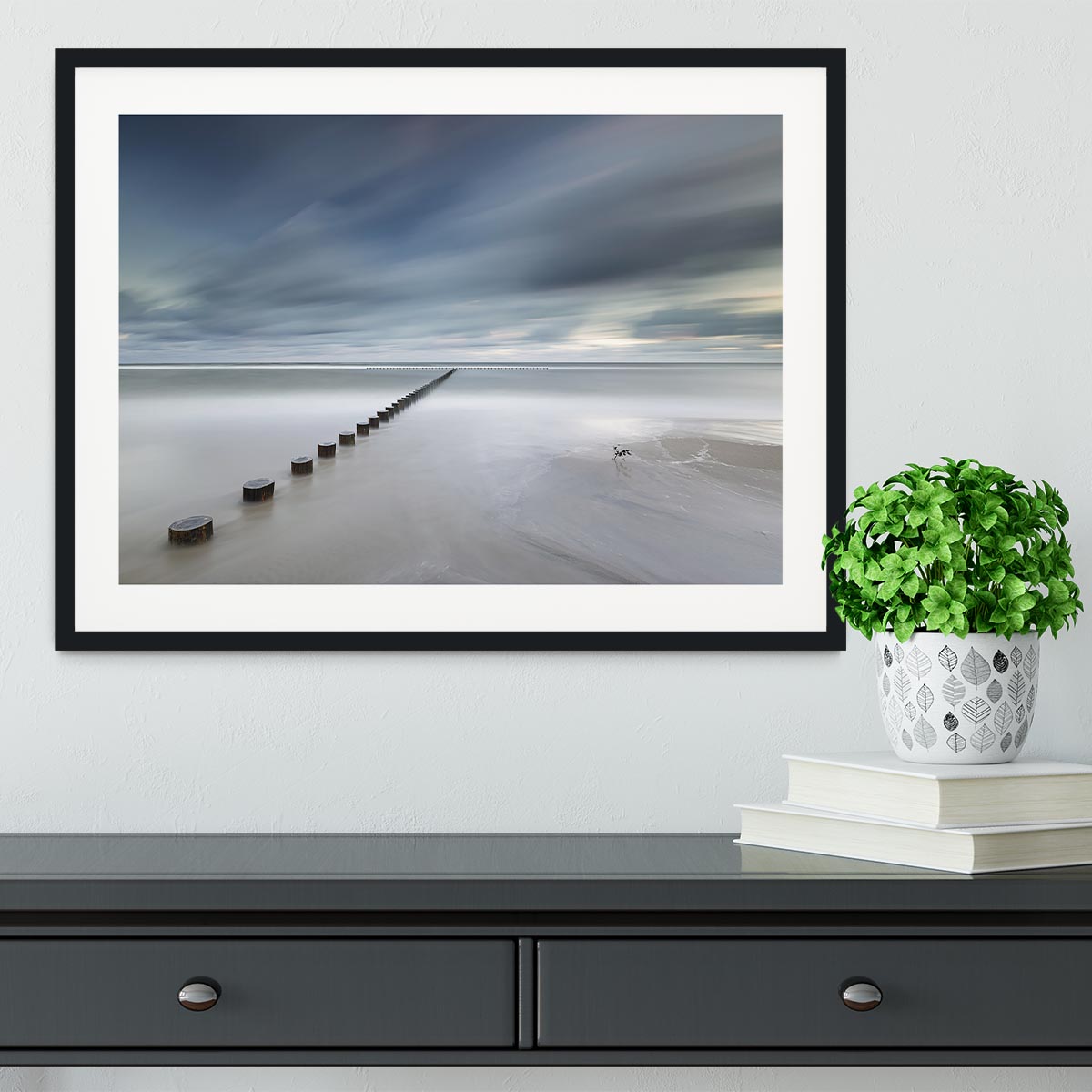 Beach And Sky Framed Print - Canvas Art Rocks - 1