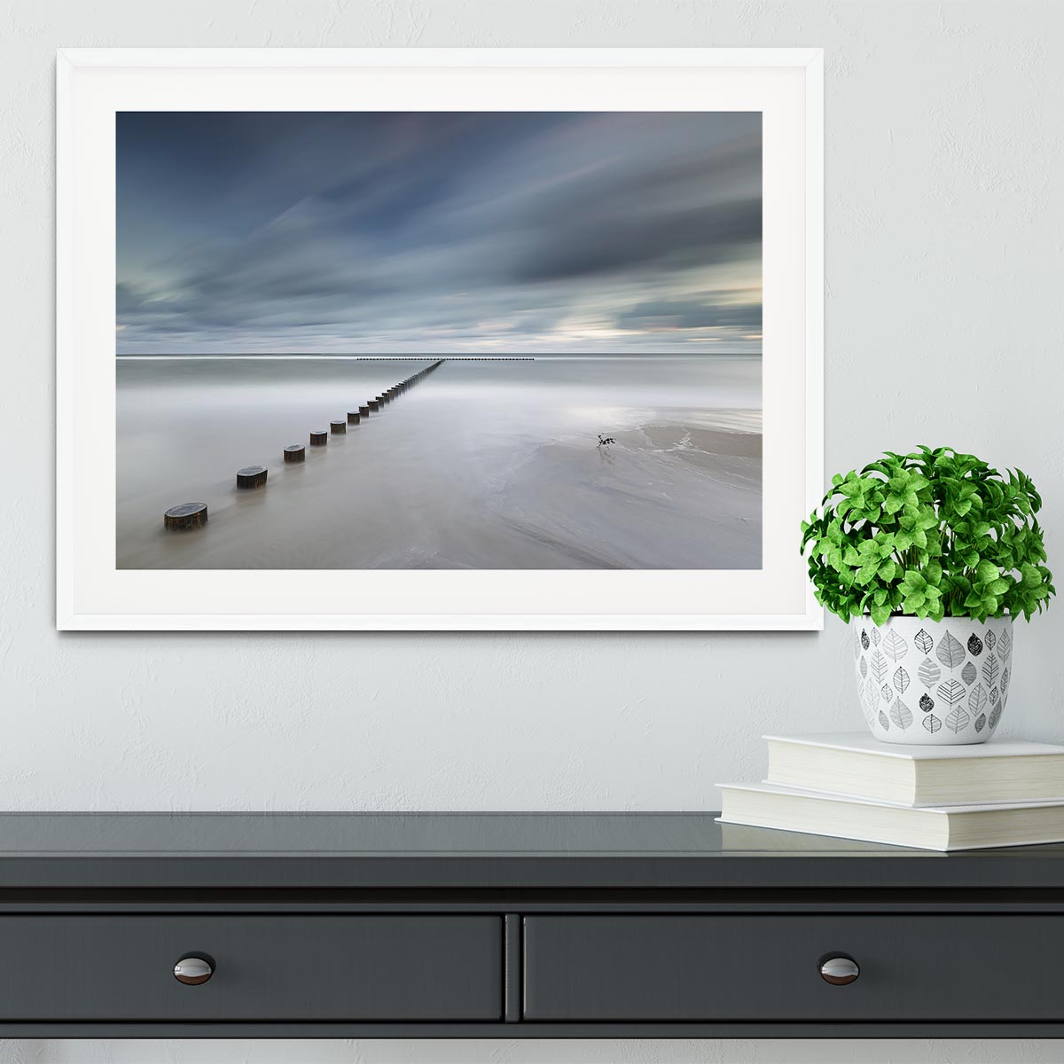 Beach And Sky Framed Print - Canvas Art Rocks - 5