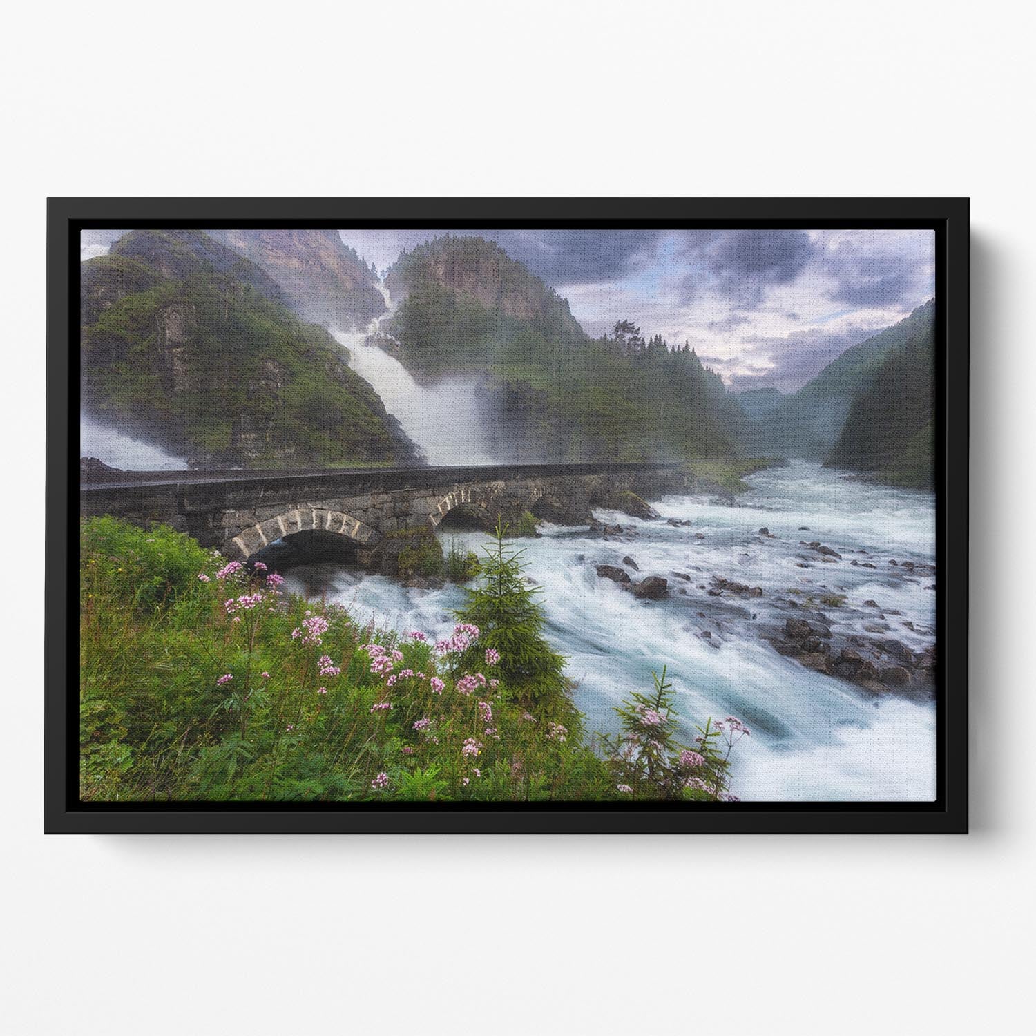 Laytefossen Floating Framed Canvas - Canvas Art Rocks - 2