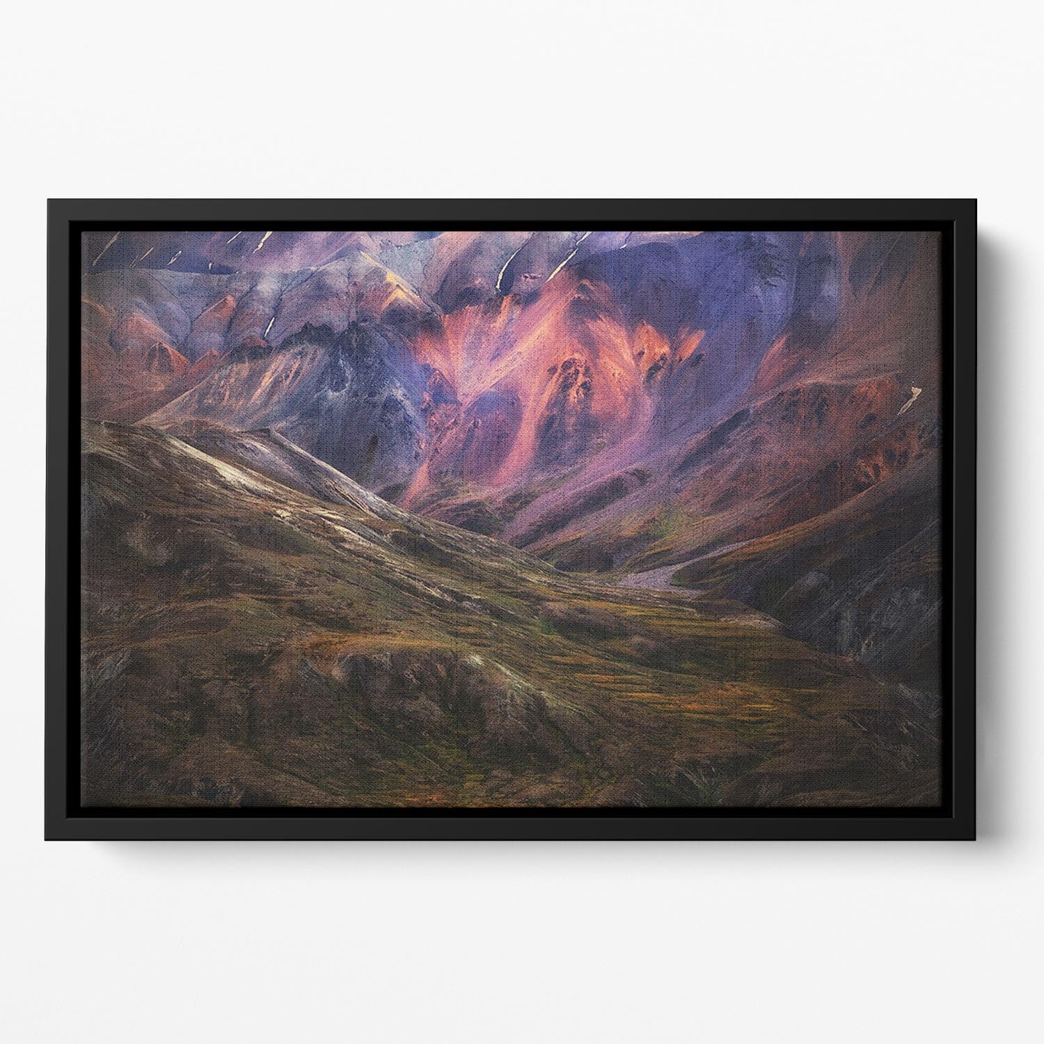 The Pink Mountain Floating Framed Canvas - Canvas Art Rocks - 2