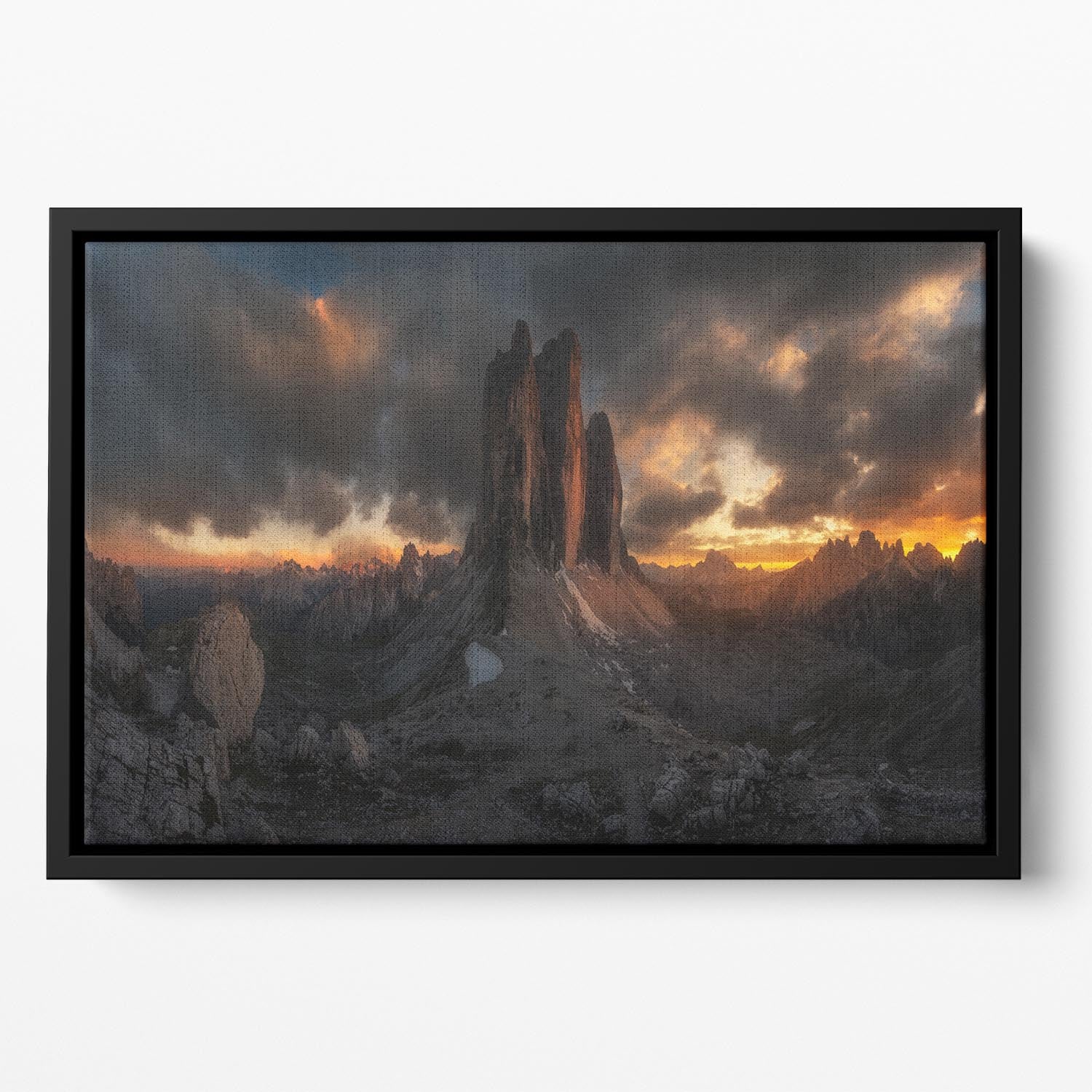 Dolomitas Mountains Floating Framed Canvas - Canvas Art Rocks - 2