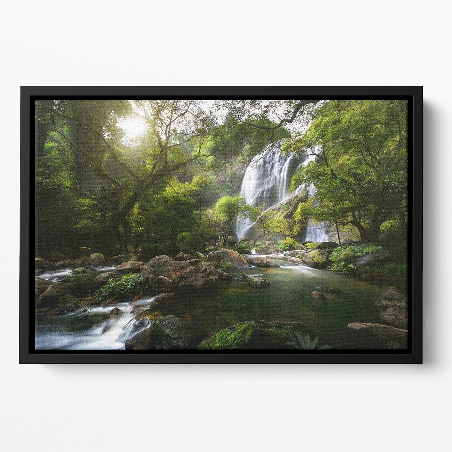 Mountain Stream Floating Framed Canvas - Canvas Art Rocks - 2