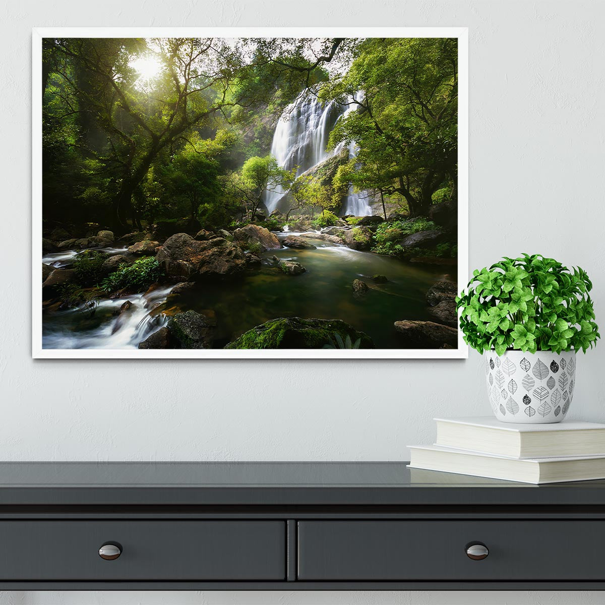 Mountain Stream Framed Print - Canvas Art Rocks -6