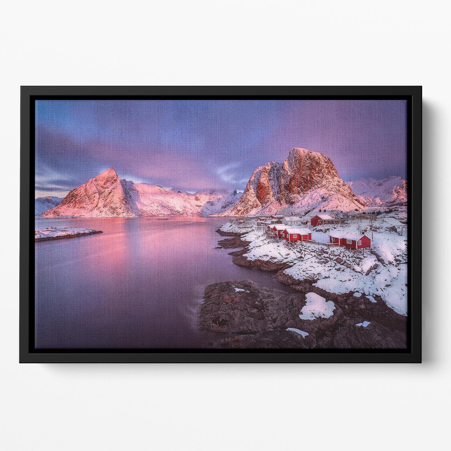 The Snowy Lofoten Floating Framed Canvas - Canvas Art Rocks - 2