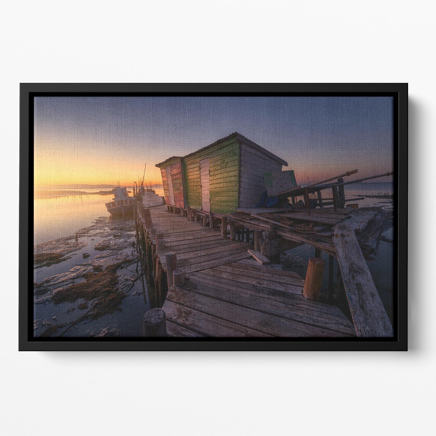 Carrasqueira FishermanaasHouses Floating Framed Canvas - Canvas Art Rocks - 2