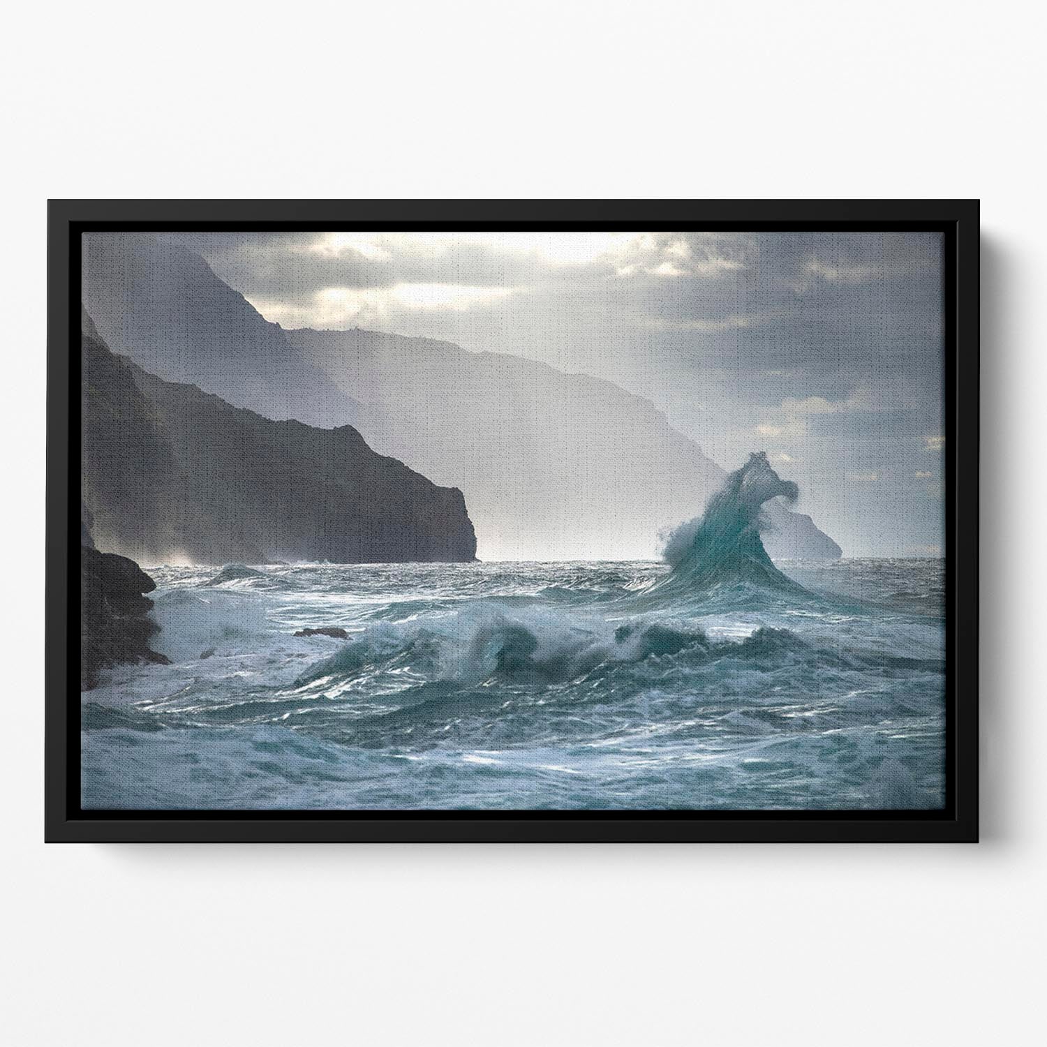 Coastal Waves Floating Framed Canvas - Canvas Art Rocks - 2