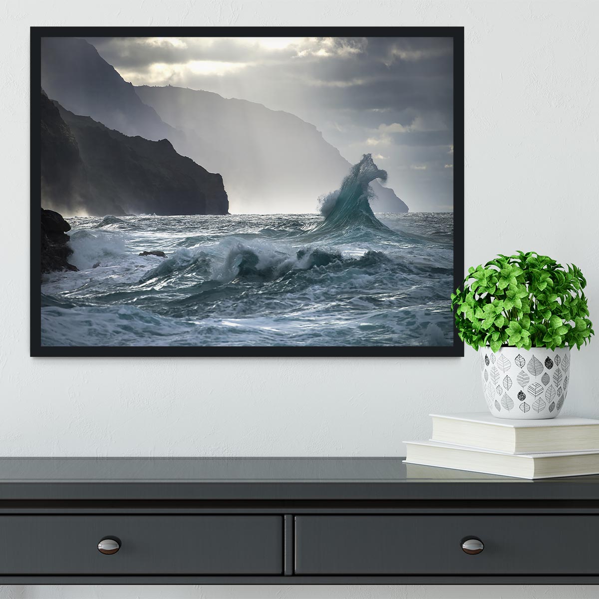 Coastal Waves Framed Print - Canvas Art Rocks - 2